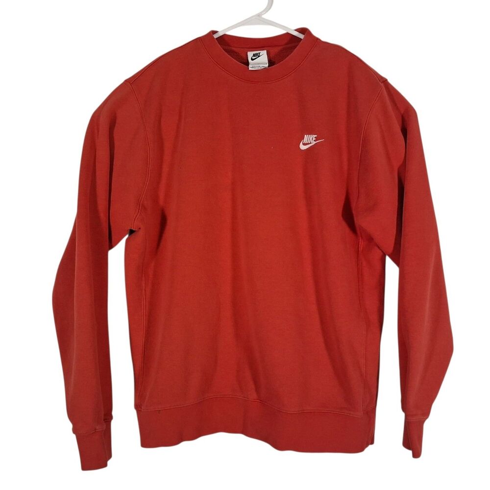 Nike sweatshirt mens L Large red BV2662 sportswear club pullover long sleeve